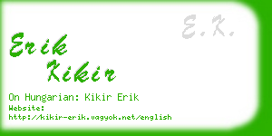 erik kikir business card